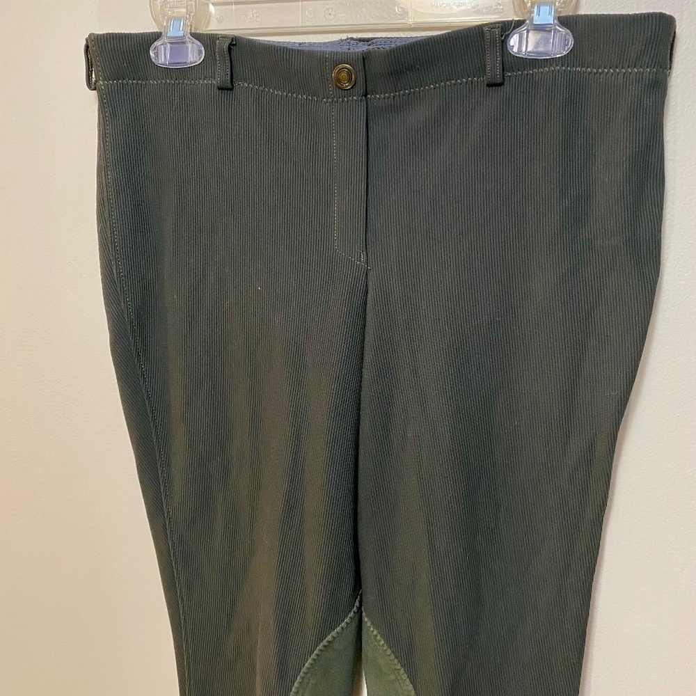 TuffRider Ladies Ribb Low rise Pull-On Knee Patch Breeches EUC